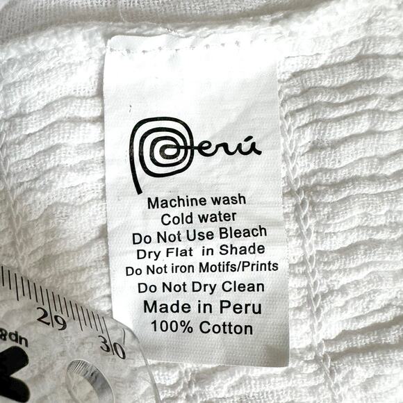 Cotton Natural Peruvian Sleeveless Tiered Maxi Dress Crochet Trim White S Fairy - Picture 16 of 16